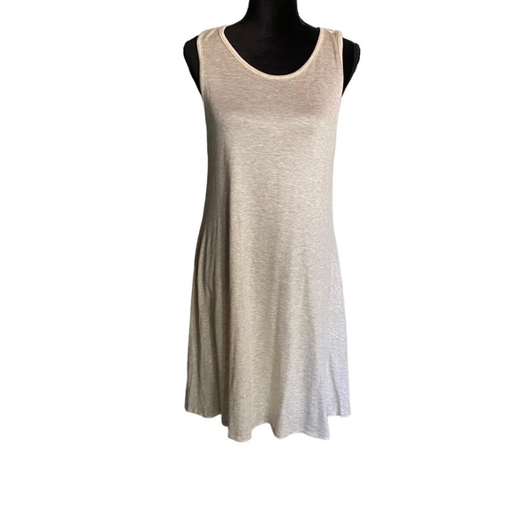 Annabelle Short Heather Beige Sleeveless Summer Dress Size Large side pockets - Picture 2 of 6